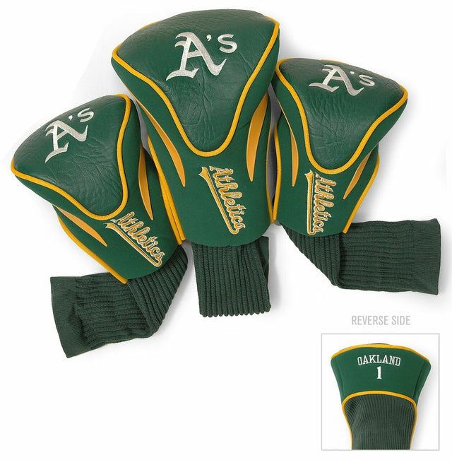 Juego de fundas para cabeza de golf de 3 piezas de Oakland Athletics