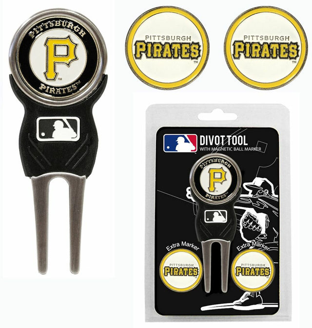 Herramienta para marcar hoyos de golf de los Pittsburgh Pirates con 3 marcadores