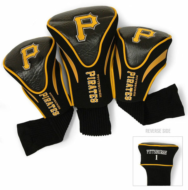 Juego de fundas para palos de golf Pittsburgh Pirates de 3 piezas