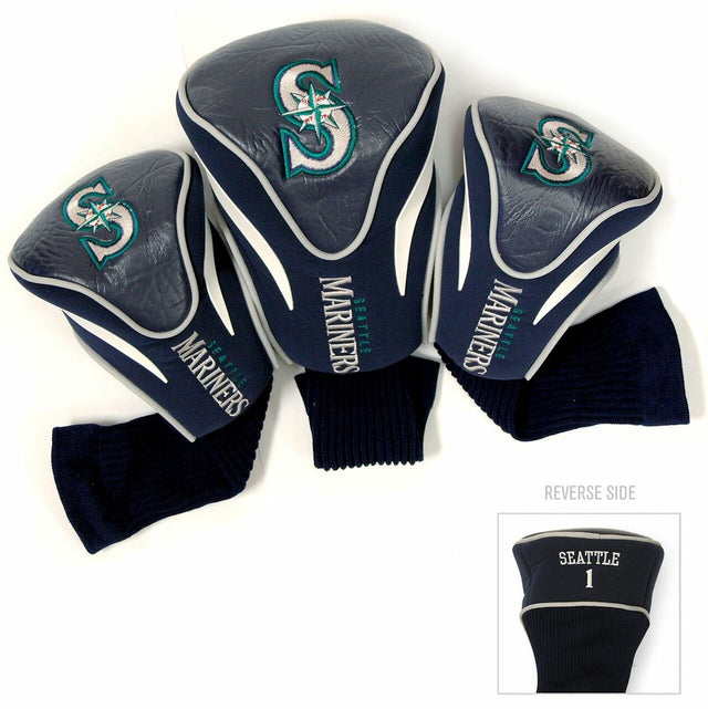 Seattle Mariners Golf Club 3 Piece Contour Headcover Set