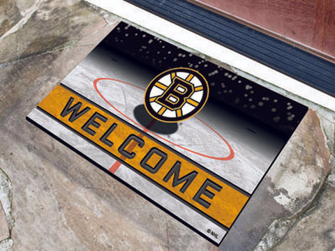 ~Boston Bruins Door Mat 18x30 Welcome Crumb Rubber - Special Order~ backorder
