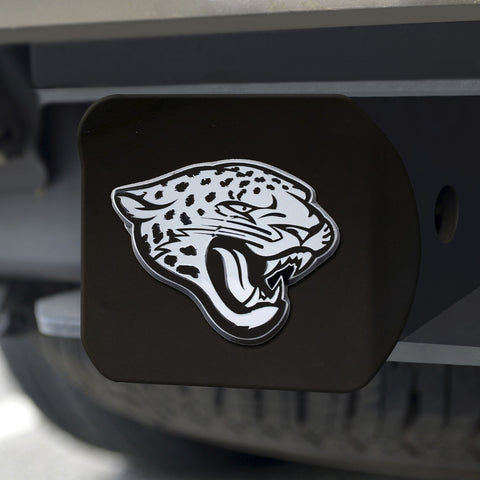 ~Jacksonville Jaguars Hitch Cover Chrome Emblem on Black - Special Order~ backorder