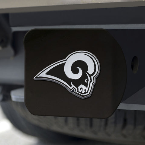 ~Los Angeles Rams Hitch Cover Chrome Emblem on Black - Special Order~ backorder
