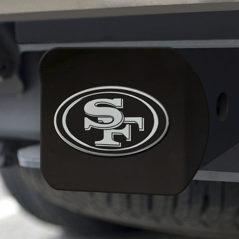 ~San Francisco 49ers Hitch Cover Chrome Emblem on Black - Special Order~ backorder
