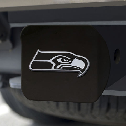 ~Seattle Seahawks Hitch Cover Chrome Emblem on Black - Special Order~ backorder