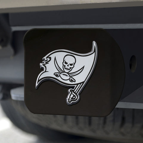 ~Tampa Bay Buccaneers Hitch Cover Chrome Emblem on Black - Special Order~ backorder