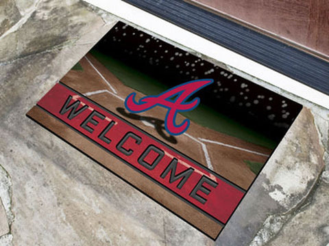 ~Atlanta Braves Door Mat 18x30 Welcome Crumb Rubber - Special Order~ backorder