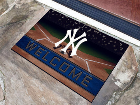 ~New York Yankees Door Mat 18x30 Welcome Crumb Rubber - Special Order~ backorder