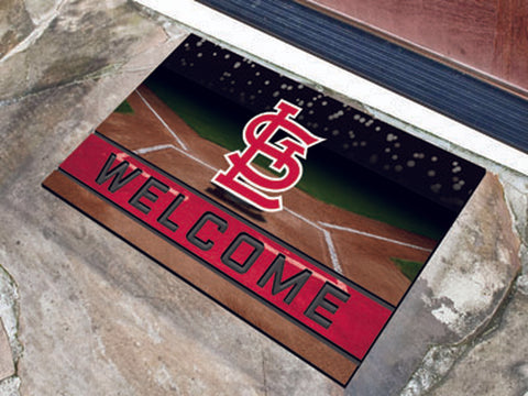 ~St. Louis Cardinals Door Mat 18x30 Welcome Crumb Rubber - Special Order~ backorder