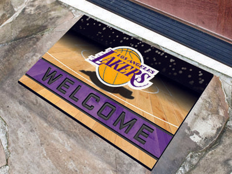 ~Los Angeles Lakers Door Mat 18x30 Welcome Crumb Rubber - Special Order~ backorder
