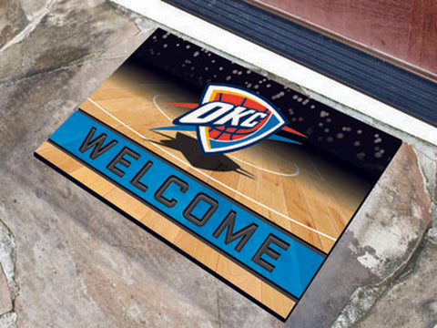 ~Oklahoma City Thunder Door Mat 18x30 Welcome Crumb Rubber - Special Order~ backorder