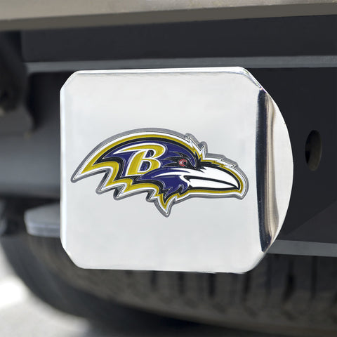 Baltimore Ravens Hitch Cover Color Emblem on Chrome