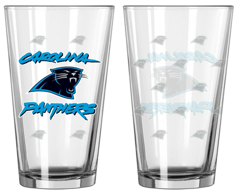 ~Carolina Panthers Satin Etch Pint Glass Set~ backorder