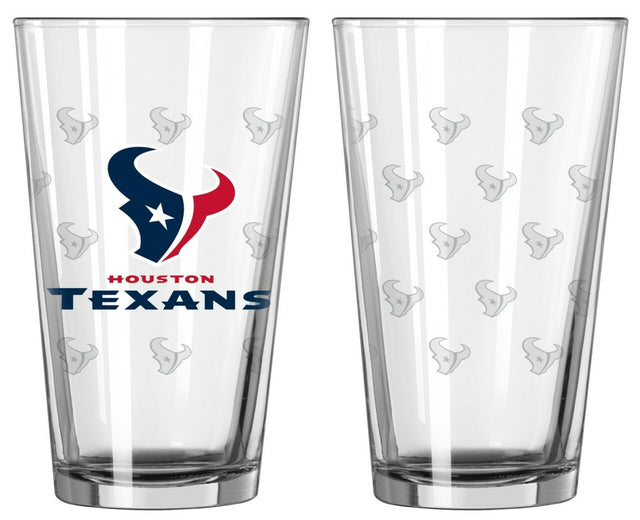 Juego de vasos de pinta con grabado satinado de los Houston Texans