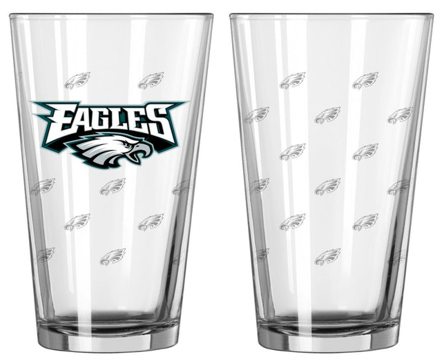 Juego de vasos de pinta con grabado satinado de los Philadelphia Eagles