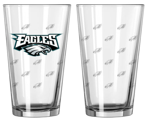 ~Philadelphia Eagles Satin Etch Pint Glass Set~ backorder