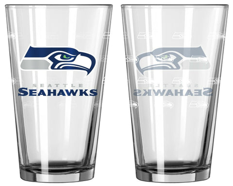 ~Seattle Seahawks Satin Etch Pint Glass Set~ backorder