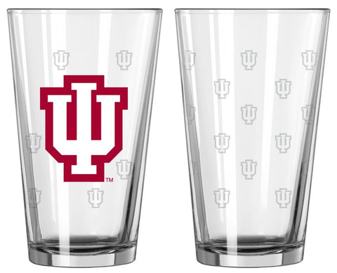 ~Indiana Hoosiers Satin Etch Pint Glass Set - Special Order~ backorder