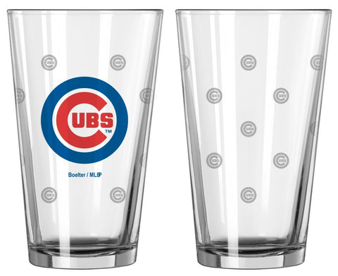 ~Chicago Cubs Satin Etch Pint Glass Set~ backorder
