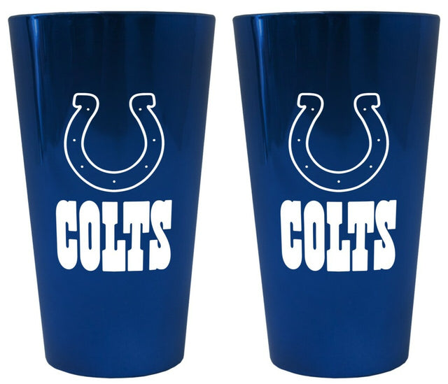 Vaso de pinta de loza lustrosa de los Indianapolis Colts (juego de 2)