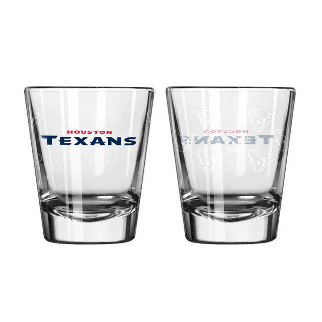 Vasos de chupito de los Houston Texans, paquete de 2, grabados satinados