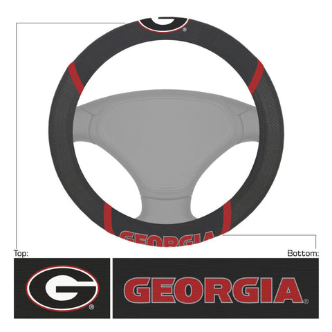 Georgia Bulldogs Steering Wheel Cover Mesh/Stitched