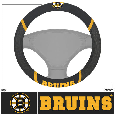 Boston Bruins Steering Wheel Cover Mesh/Stitched