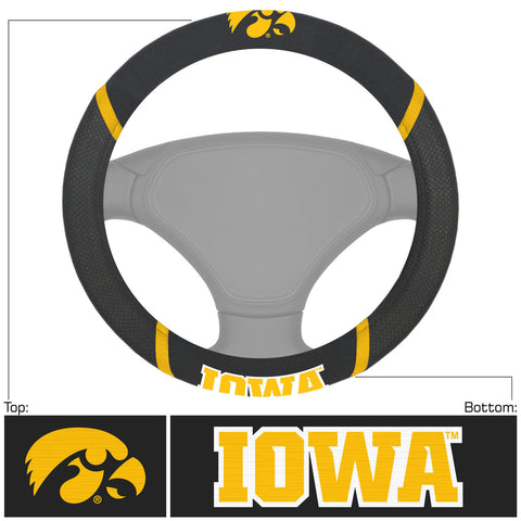 ~Iowa Hawkeyes Steering Wheel Cover Mesh/Stitched Special Order~ backorder