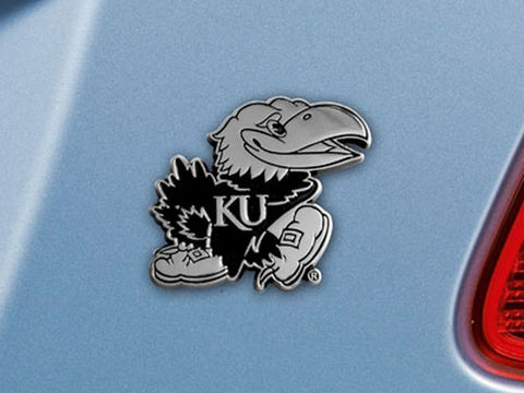 Kansas Jayhawks Auto Emblem Premium Metal Chrome