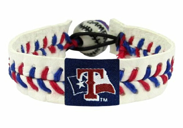 Pulsera clásica de béisbol de los Texas Rangers con la bandera de Texas