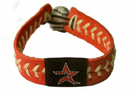 Houston Astros Bracelet Team Color Baseball Red Leather Sand Thread CO