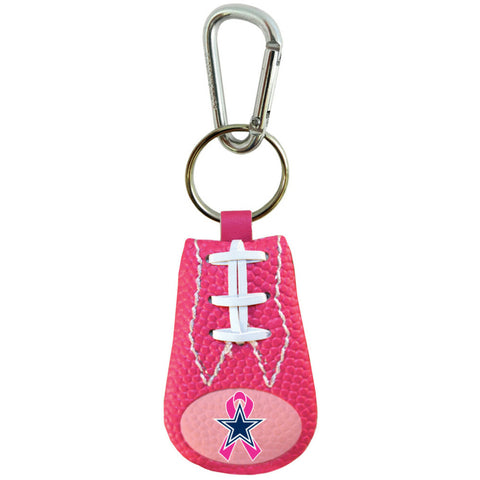 Dallas Cowboys Keychain Breast Cancer Awareness Ribbon Pink Football CO