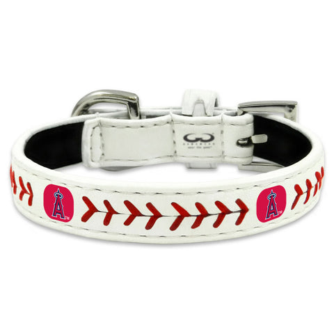 Los Angeles Angels Pet Collar Classic Baseball Leather Size Toy