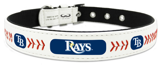 Collar para mascota de los Tampa Bay Rays, de piel, estilo béisbol, talla pequeña