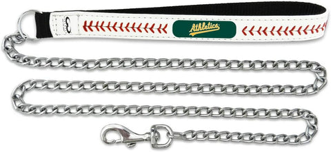 ~Oakland Athletics Pet Leash Leather Chain Baseball Size Medium~ backorder