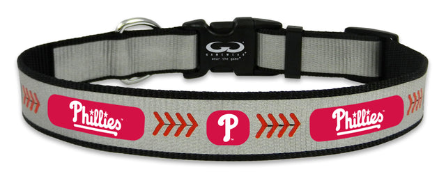 Collar reflectante para mascotas de los Philadelphia Phillies, talla mediana, con logo de béisbol