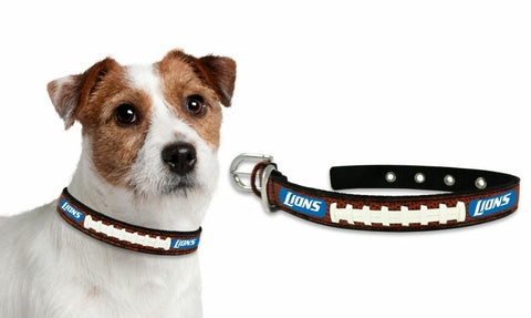 Detroit Lions Pet Collar Leather Classic Football Size Small CO