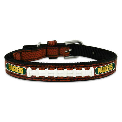 ~Green Bay Packers Pet Collar Classic Football Leather Size Toy~ backorder