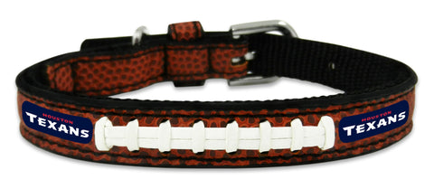 Houston Texans Pet Collar Leather Classic Football Size Toy CO