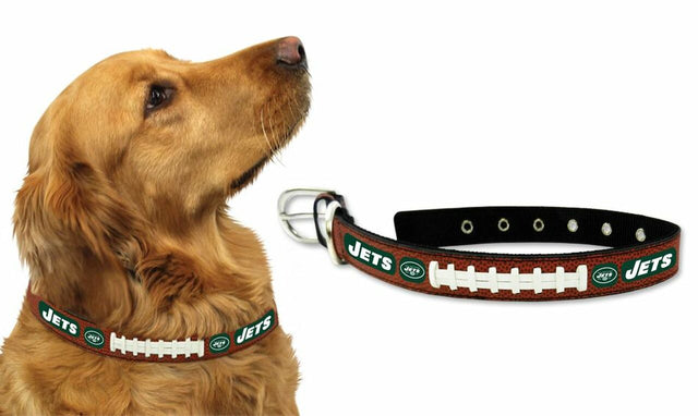 Collar de cuero para mascotas de los New York Jets, tamaño mediano, CO