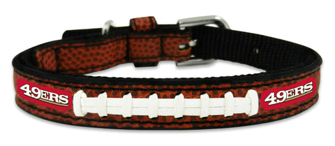 San Francisco 49ers Pet Collar Leather Classic Football Size Toy CO