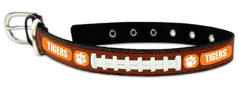 Clemson Tigers Pet Collar Classic Football Leather Size Medium