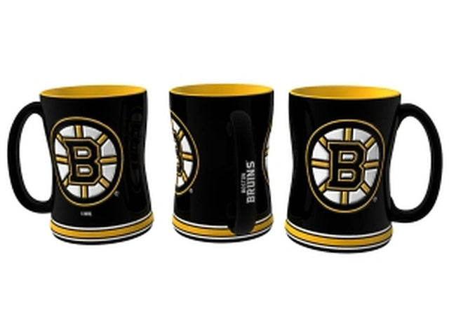 Taza de café Boston Bruins - Relieve esculpido de 14 oz