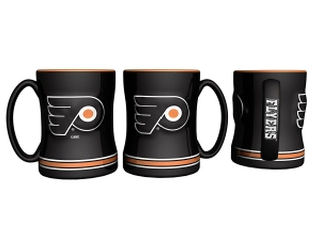 Taza de café de los Philadelphia Flyers, 14 oz, relieve esculpido