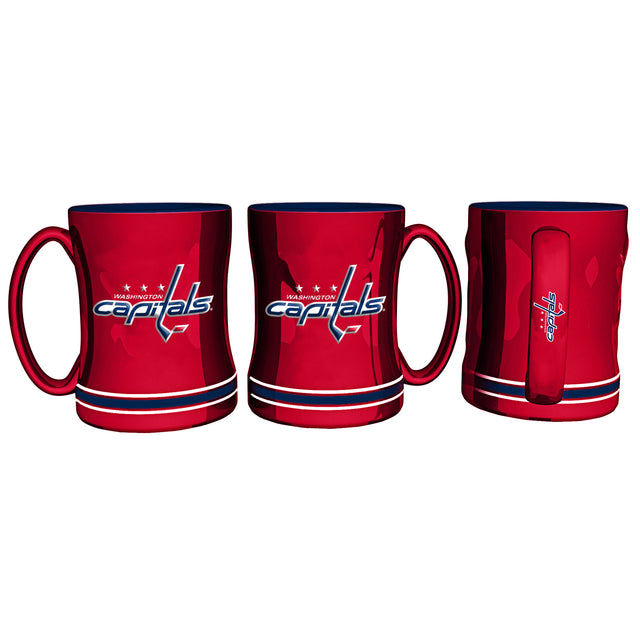 Taza de café de Washington Capitals de 14 oz con relieve esculpido