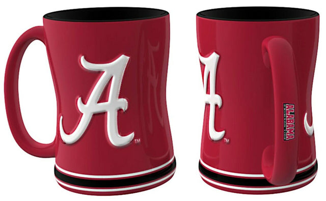 Taza de café Alabama Crimson Tide - Relieve esculpido de 14 oz