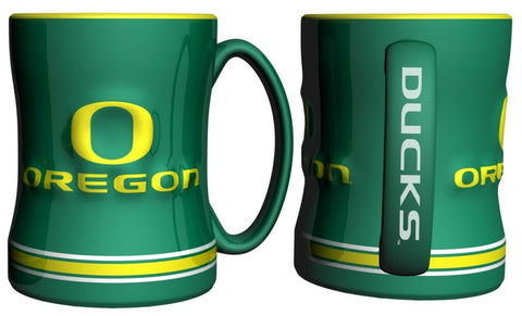 Oregon Ducks Coffee Mug 14oz Sculpted Relief