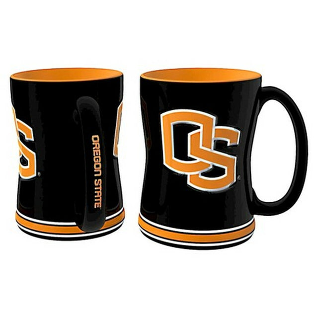 Taza de café Oregon State Beavers de 14 oz con relieve esculpido