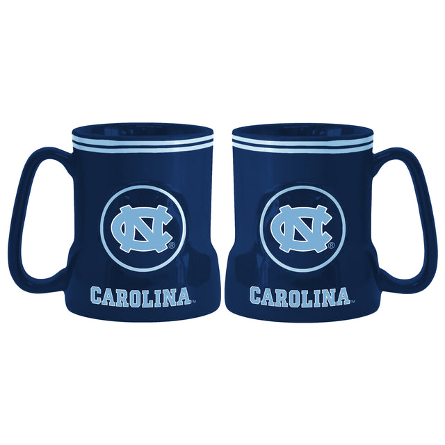 Taza de café de los Tar Heels de Carolina del Norte, 18 oz, hora del juego