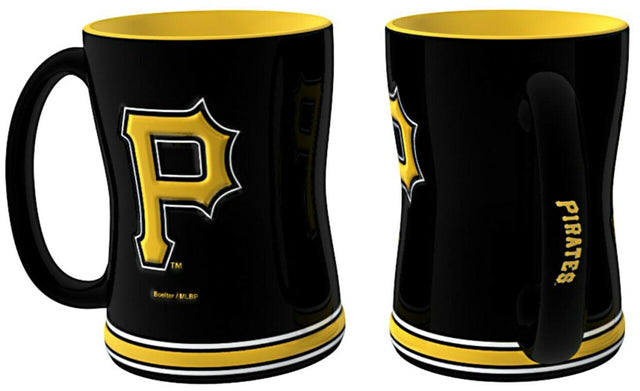 Taza de café de los Piratas de Pittsburgh - Relieve esculpido de 14 oz